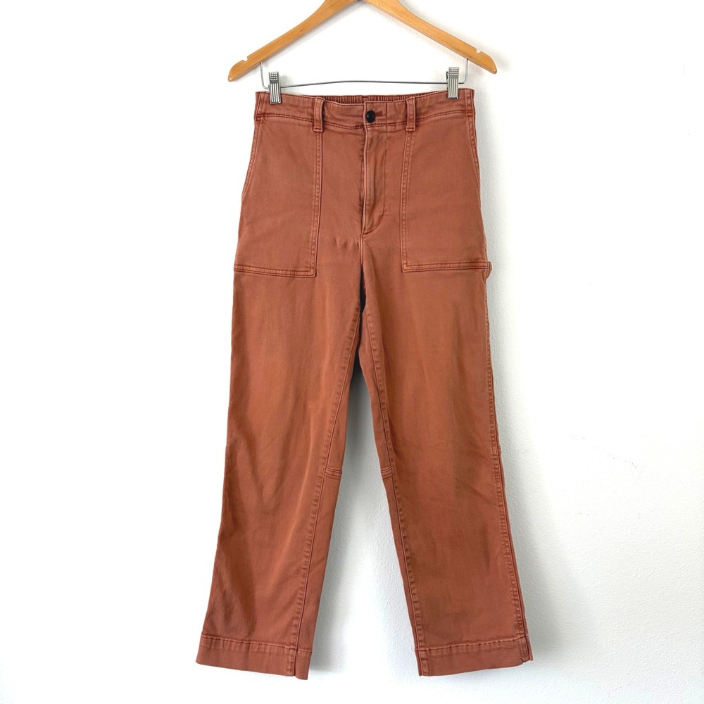Gap Women SZ 6 High Rise Carpenter Utility Pants Terracotta Orange